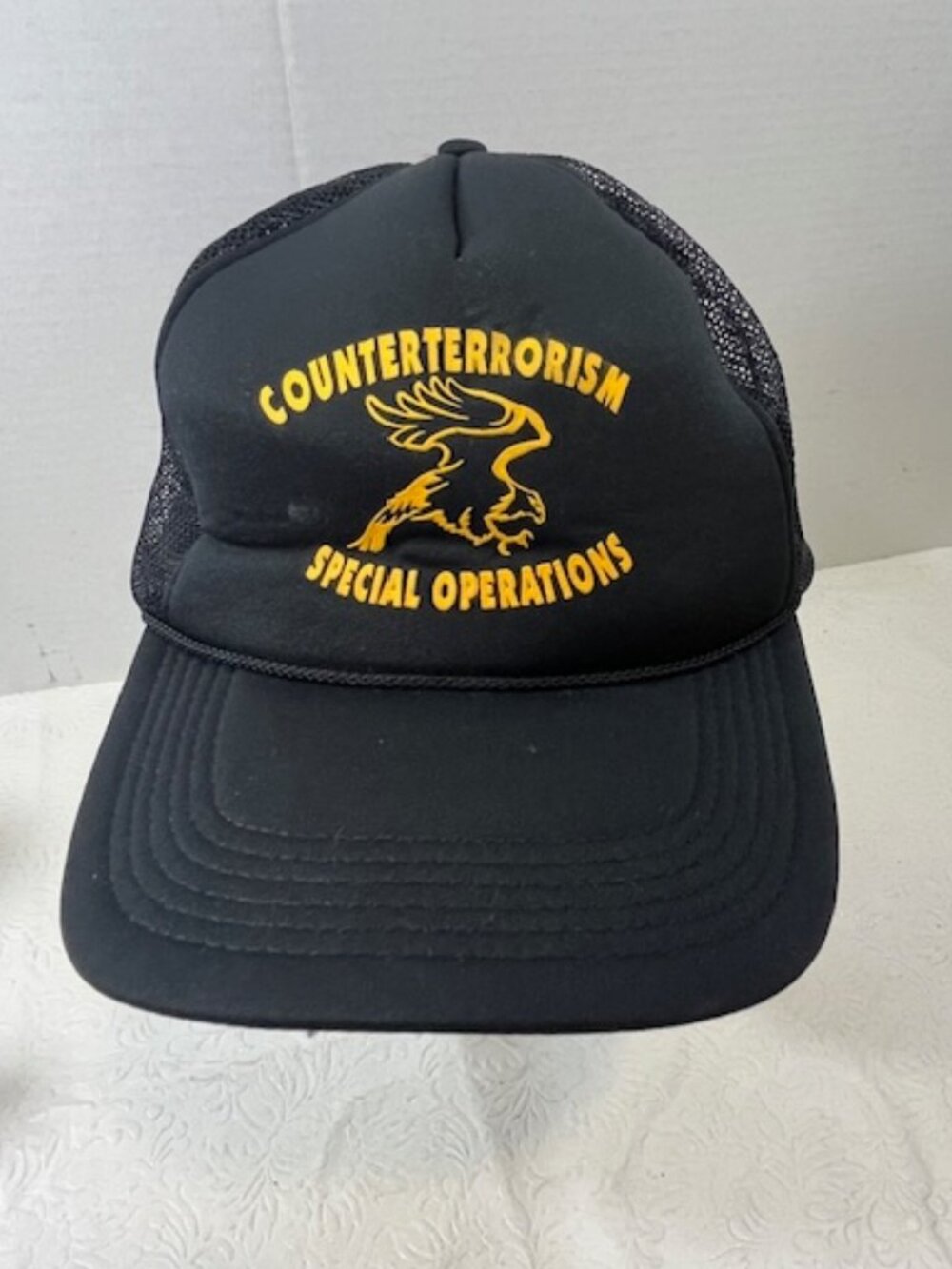 VTG Counterterrorism Special Operations Eagle Black Mesh Trucker Hat Snapback